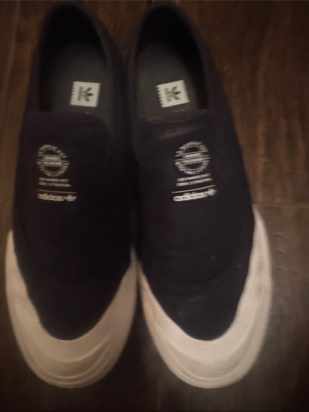adidas Black Slip-On Sneakers with White Sole